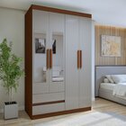 Guarda-roupa 4 Portas 2 Gavetas Zeus Com Espelho Frassino/off