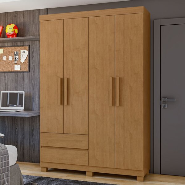 Guarda-roupa 4 Portas 2 Gavetas Zeus Com Pés