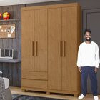 Guarda-roupa 4 Portas 2 Gavetas Zeus Com Pés