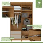 Guarda-roupa 4 Portas 2 Gavetas Zeus Com Pés