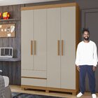 Guarda-roupa 4 Portas 2 Gavetas Zeus Com Pés