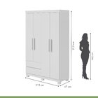 Guarda-roupa 4 Portas 2 Gavetas Zeus Com Pés Branco