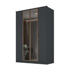 Guarda-roupa 4 Portas, 2 Mdf E 2 Reflecta Ravi Grafitto