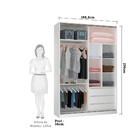 Guarda Roupa 4 Portas 3 Gavetas 159,2 Cm Com Vidro Reflecta P