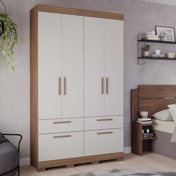 Guarda Roupa 4 Portas 3 Gavetas 1 Basculante 100% Mdf Porto P
