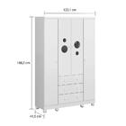 Guarda Roupa 4 Portas 3 Gavetas Bolinha Peroba
