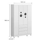 Guarda Roupa 4 Portas 3 Gavetas Bolinha Peroba