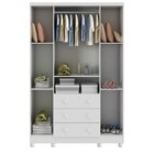 Guarda Roupa 4 Portas 3 Gavetas Bolinha Peroba