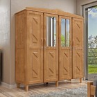 Guarda-roupa 4 Portas 3 Gavetas Brasil Freijó Madeira Pinus -