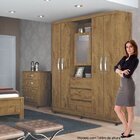 Guarda-roupa 4 Portas 3 Gavetas Capelinha Master Top Imop Móv