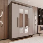 Guarda-roupa 4 Portas 3 Gavetas Com Espelho Com Pés New Malib