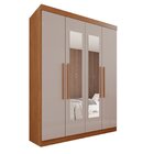 Guarda-roupa 4 Portas 3 Gavetas Com Espelho New Malibu Espres