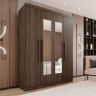 Guarda-roupa 4 Portas 3 Gavetas Com Espelho New Malibu Espres