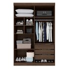 Guarda-roupa 4 Portas 3 Gavetas Com Espelho New Malibu Espres