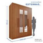 Guarda-roupa 4 Portas 3 Gavetas Com Espelho New Malibu Espres