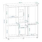 Guarda-roupa 4 Portas 3 Gavetas Espelho - Cacau / Off White