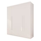 Guarda-roupa 4 Portas 3 Gavetas Fenix Espresso Móveis Branco