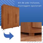 Guarda-roupa 4 Portas 3 Gavetas Fenix Espresso Móveis Cinamomo