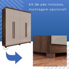 Guarda-roupa 4 Portas 3 Gavetas Fenix Espresso Móveis Imbuia