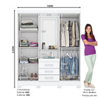 Guarda Roupa 4 Portas 3 Gavetas Nápole Briz