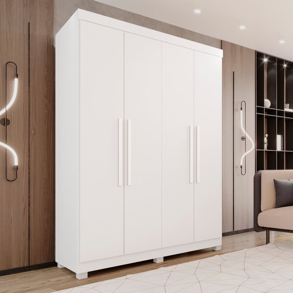Guarda-roupa 4 Portas 3 Gavetas New Malibu Espresso Móveis Br