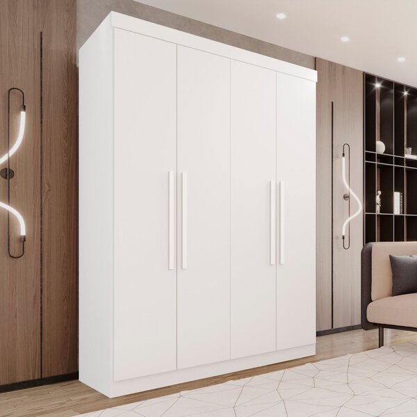 Guarda-roupa 4 Portas 3 Gavetas New Malibu Espresso Móveis Br