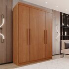 Guarda-roupa 4 Portas 3 Gavetas New Malibu Espresso Móveis Ci