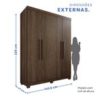 Guarda-roupa 4 Portas 3 Gavetas New Malibu Espresso Móveis Im