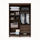 Guarda-roupa 4 Portas 3 Gavetas New Malibu Espresso Móveis Im
