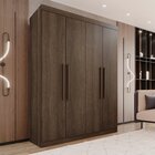 Guarda-roupa 4 Portas 3 Gavetas New Malibu Espresso Móveis Im