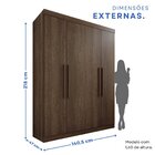 Guarda-roupa 4 Portas 3 Gavetas New Malibu Espresso Móveis Im