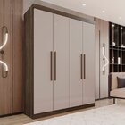 Guarda-roupa 4 Portas 3 Gavetas New Malibu Espresso Móveis Im