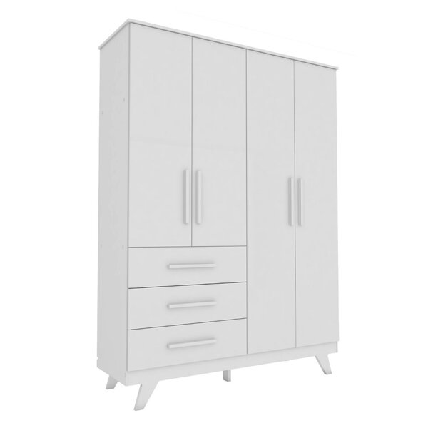 Guarda Roupa 4 Portas 3 Gavetas Retro Móveis Peroba