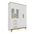 Guarda Roupa 4 Portas 3 Gavetas Retro Móveis Peroba