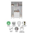 Guarda Roupa 4 Portas 3 Gavetas Tedy Peroba