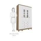 Guarda Roupa 4 Portas 3 Gavetas Tedy Peroba