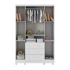 Guarda Roupa 4 Portas 3 Gavetas Tedy Peroba