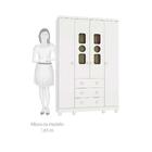 Guarda Roupa 4 Portas 3 Gavetas Tedy Peroba