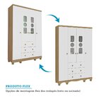 Guarda Roupa 4 Portas 3 Gavetas Tedy Peroba