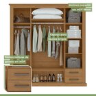Guarda Roupa 4 Portas 4 Gavetas 217,5x198,8cm Rustic Clean Mó