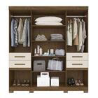 Guarda Roupa 4 Portas 4 Gavetas Castanho Baunilha Wood