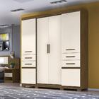 Guarda Roupa 4 Portas 4 Gavetas Castanho Baunilha Wood