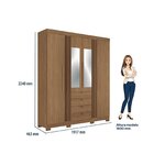 Guarda-roupa 4 Portas 4 Gavetas Com Espelho E Pés Mdp Aurora