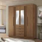 Guarda-roupa 4 Portas 4 Gavetas Com Espelho Mdp Aurora Jatoba