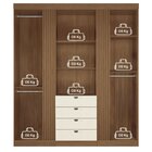 Guarda-roupa 4 Portas 4 Gavetas Com Espelho Mdp Aurora Jatobá