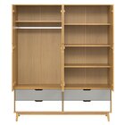 Guarda-roupa 4 Portas 4 Gavetas Em Madeira Maciça Linha Nórdi