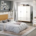 Guarda-roupa 4 Portas 4 Gavetas Em Madeira Maciça Linha Nórdi