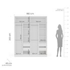 Guarda Roupa 4 Portas 4 Gavetas Lisboa Branco/azul