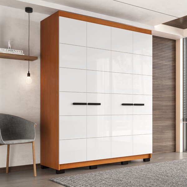 Guarda Roupa 4 Portas 4 Gavetas Lisboa Branco/cinza