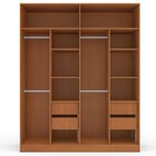 Guarda Roupa 4 Portas 4 Gavetas Lisboa Freijó/azul